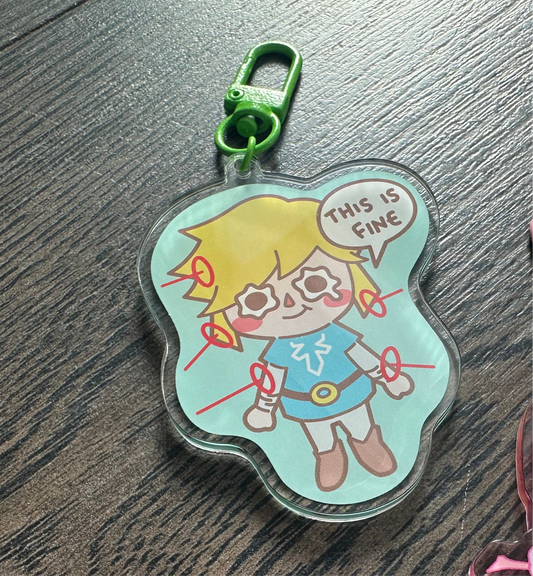 link BotW this is fine acrylic keychain 2.76”